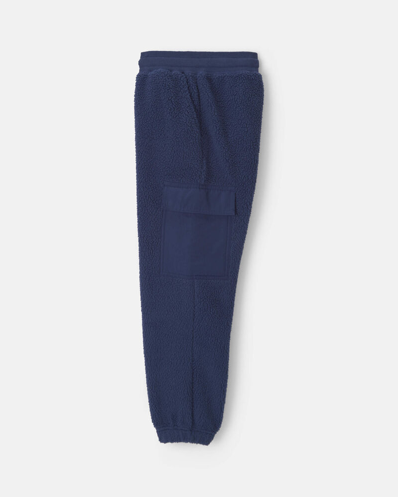 Boys Fleece Cargo Joggers - Navy Blue, image 3 of 5 slides