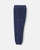 Boys Fleece Cargo Joggers - Navy Blue, image 3 of 5 slides