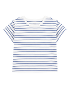 Kid Striped Short-Sleeve Fashion Top - Navy, image 1 of 3 slides