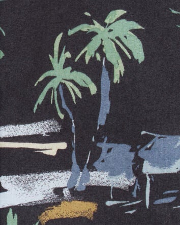 Baby Short-Sleeve Tropical Print Button-Front Shirt, 
