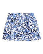 Toddler Floral Linen Look-alike Pull-On Skort - Blue, image 1 of 6 slides