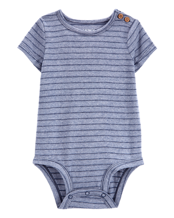 Baby Striped Short-Sleeve Bodysuit, 
