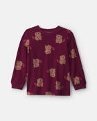 Tout-petit gar&ccedil;on - T-shirt manches longues &agrave; motif castor &ndash; Bourgogne, image 1 sur 2 diapositives