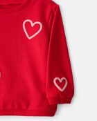 Baby Girl Valentine's Day 2-Piece Heart French Terry Tee & Pant Set - Red, image 2 of 6 slides