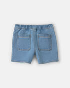 Girls Floral Embroidered Denim Wrap Skort - Medium Wash, image 7 of 9 slides