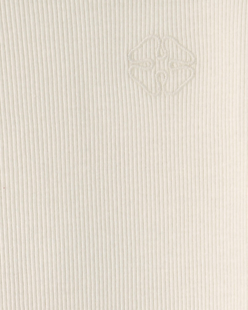 Toddler Girl Long-Sleeve Rib Top - Cream, image 2 of 3 slides