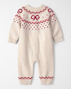 B&eacute;b&eacute; fille - Combinaison en tricot de coton biologique motif jacquard, image 2 sur 4 diapositives