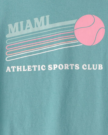 Filles - T-shirt &agrave; imprim&eacute; &laquo;Miami Sports Club&raquo; - Bleu, 