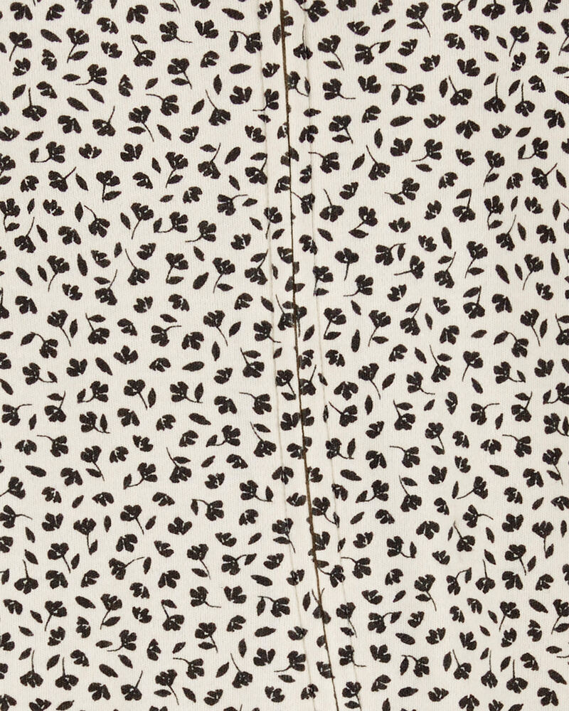 Baby Girl Floral 2-Way Zip Cotton Sleeper, image 2 of 5 slides