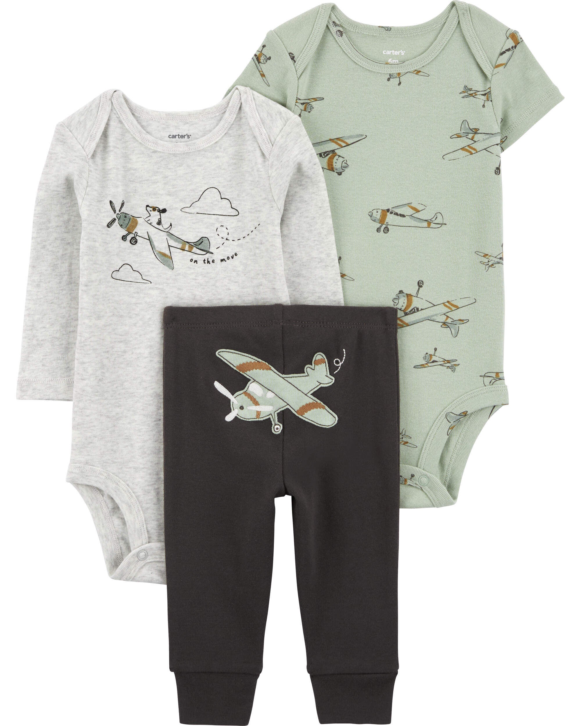 Baby Boys Baby 3 Piece Airplane Little Outfit Set 9M Carter s