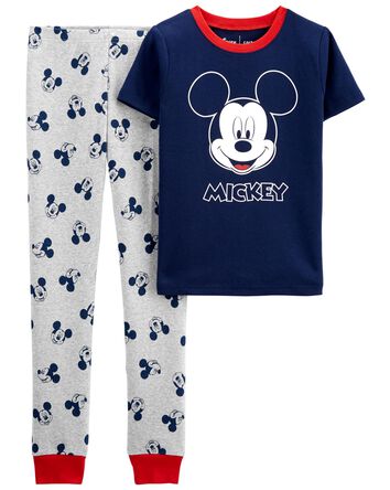 Pyjama 2 pièces en coton ajusté Mickey Mouse, 