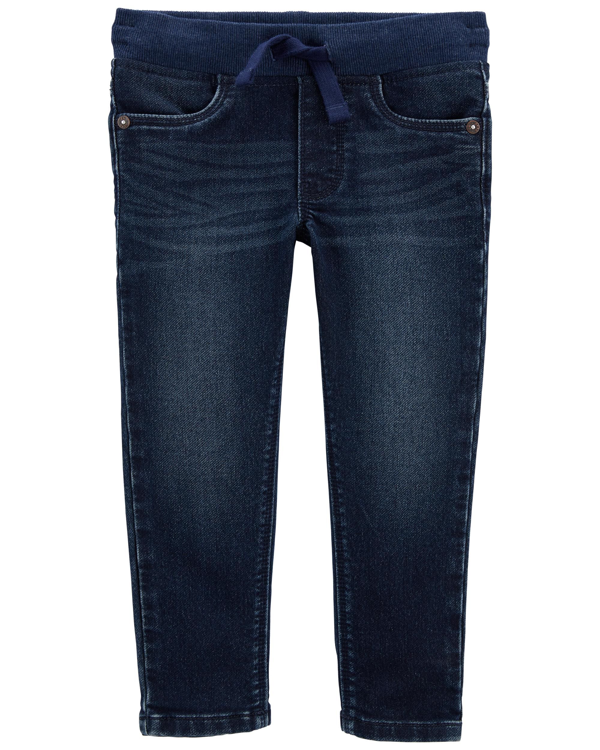 Yeti Blue Wash Tapered Relaxed Pull on Jeans in Yeti Blue