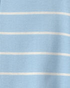 Toddler Boy Alligator Striped 100% Cotton Snug Fit 1-Piece pyjama - Blue, image 2 of 4 slides