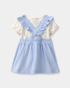 Baby Girl 2-Piece Jumper Dress Set - Blue, image 3 of 6 slides