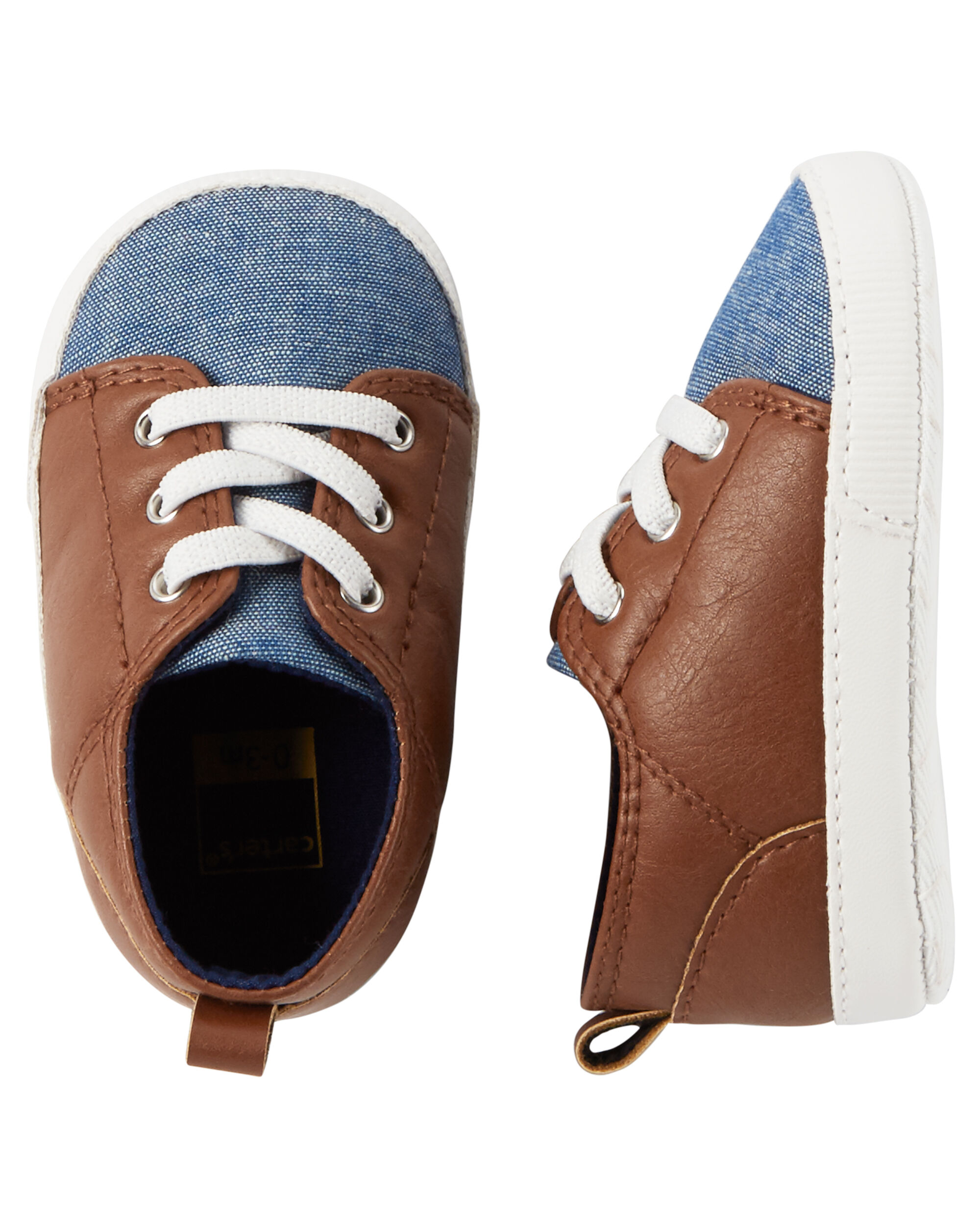 Chambray Sneaker Crib Shoes | Carter's 