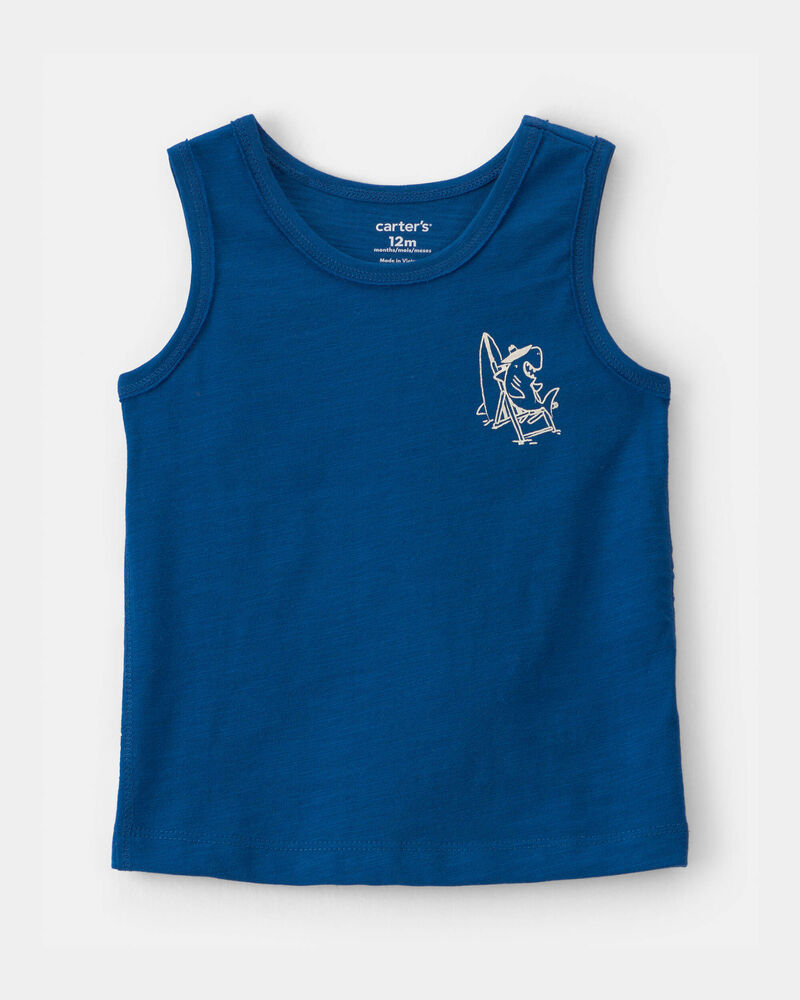 Baby Boy Shark Tank Top - Navy Blue, image 1 of 5 slides