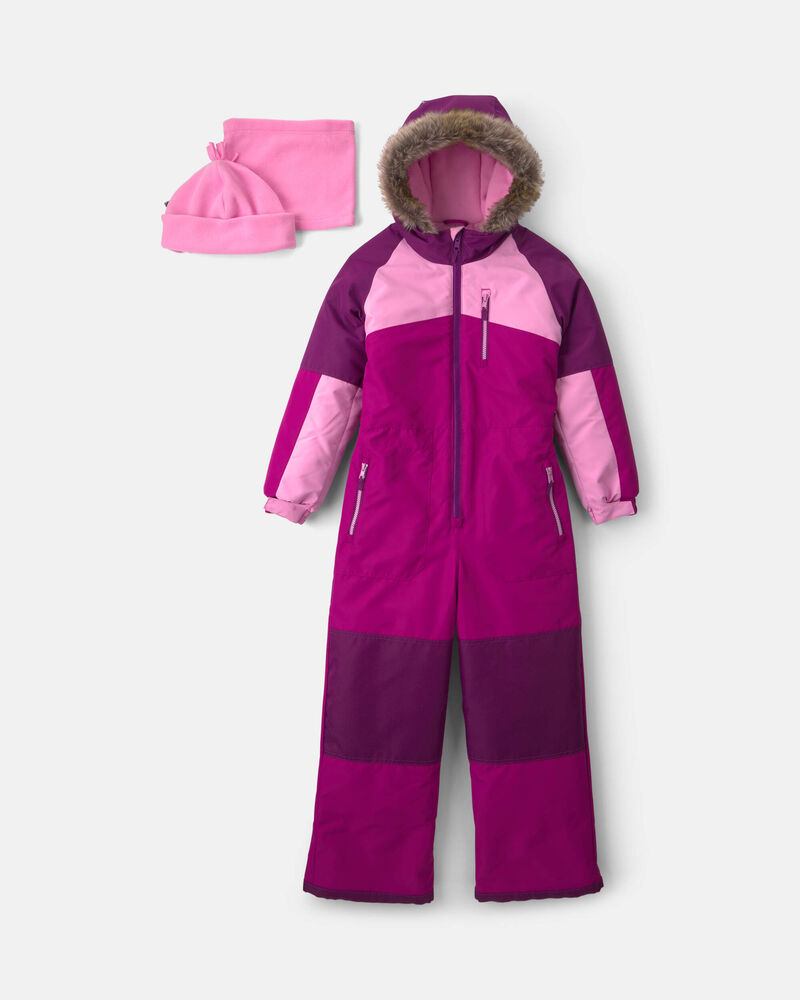 Girls 1 Piece Snowsuit- Purple, image 1 of 8 slides