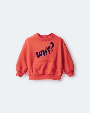 Toddler Why? Graphic Pullover Sweatshirt - Orange, 
