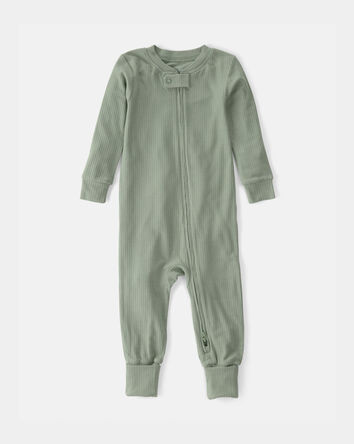 B&eacute;b&eacute; - Pyjama 1 pi&egrave;ce PurelySoft &agrave; fermeture &agrave; glissi&egrave;re 2 sens - Vert, 