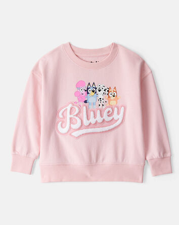 Toddler Girl Bluey French Terry Pullover - Pink, 