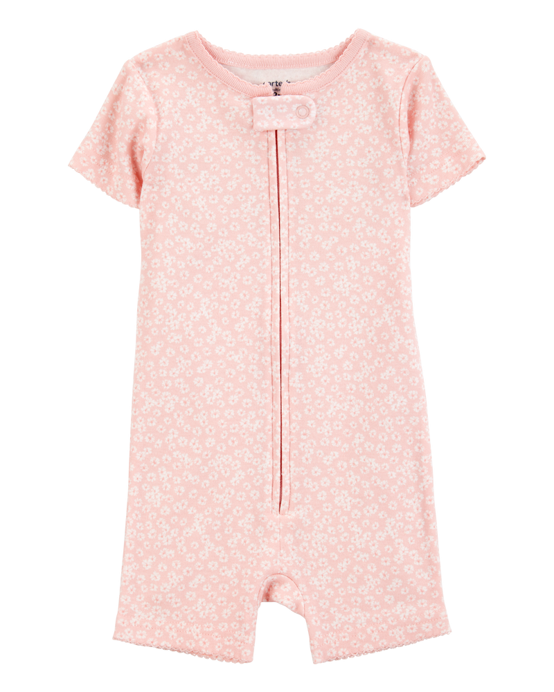 Baby 1-Piece Floral 100% Snug Fit Cotton Romper PJs, image 1 of 3 slides