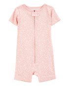 Baby 1-Piece Floral 100% Snug Fit Cotton Romper PJs, image 1 of 3 slides
