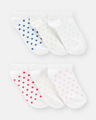 Girls 6-Pack No-Show Socks - White, image 1 of 2 slides