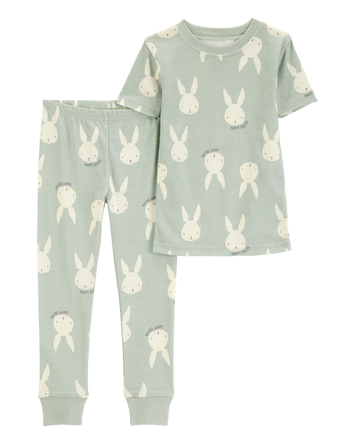 Toddler 2-Piece Bunny 100% Snug Fit Cotton Pyjamas - Green, 