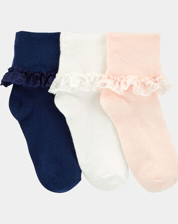 Filles - Emballage de 3 paires de chaussettes &agrave; dentelle, 