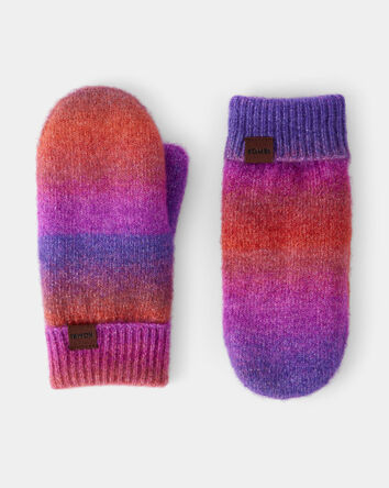 Girls KOMBI Rainbow Knit Mittens, 