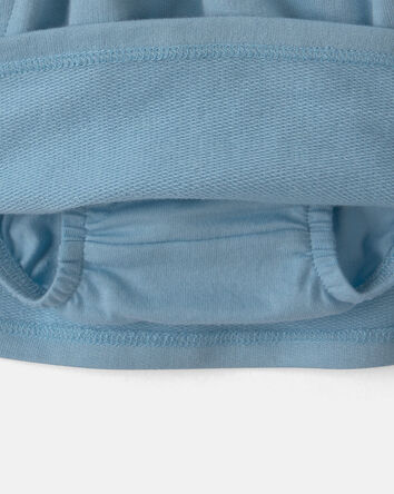 B&eacute;b&eacute; fille - Jupe-short en jersey bouclette - Bleu, 