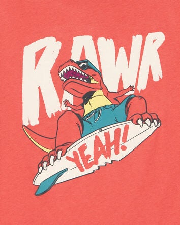 Kid Dinosaur Skateboard Graphic Tee, 