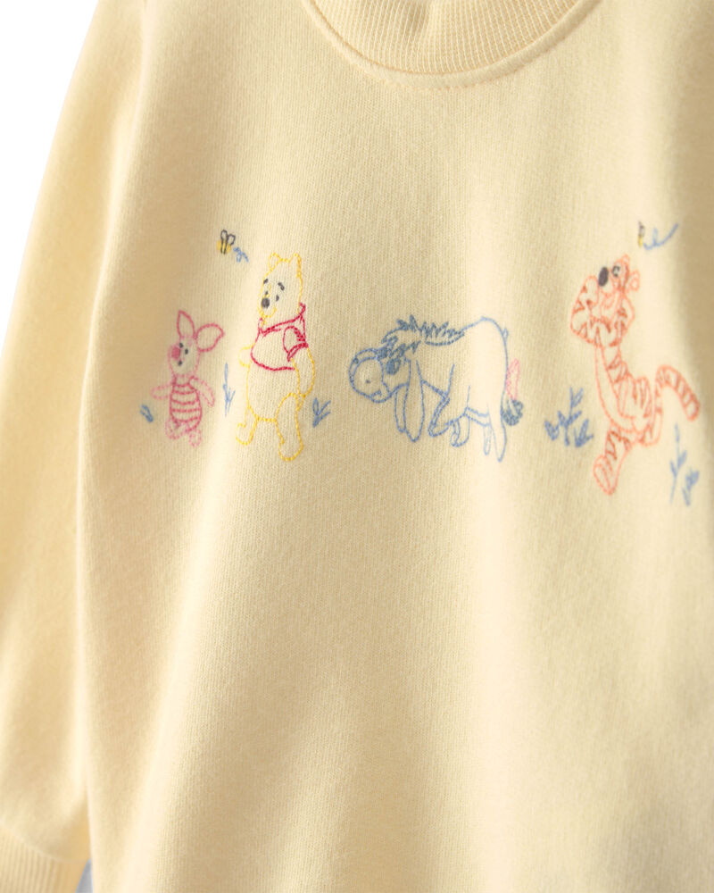 Baby Disney&copy; Winnie the Pooh Embroidered French Terry Long-Sleeve Pullover Sweatshirt - Yellow, image 4 of 6 slides