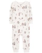 1-Piece Gingerbread Thermal Footless Pyjamas, image 1 of 3 slides