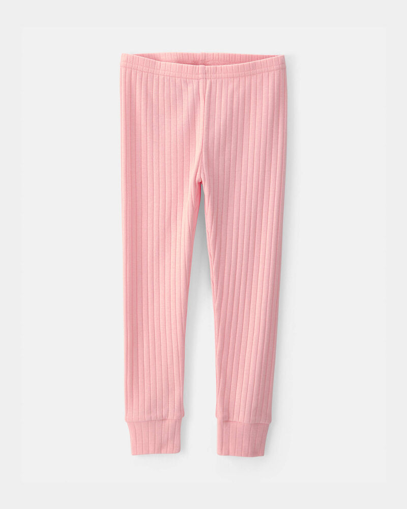 Toddler Girl Butterfly Rib Snug Fit 2-Piece Pyjama Set - Pink, image 3 of 5 slides