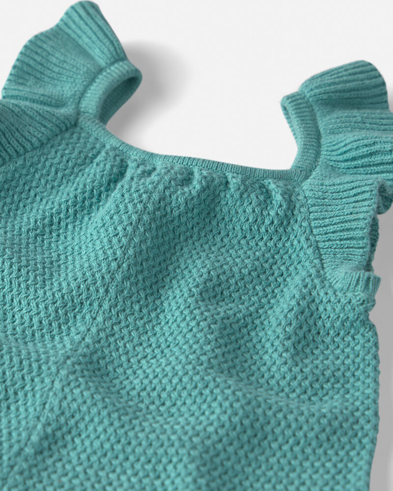 B&eacute;b&eacute; fille - Barboteuse en tricot de coton biologique, image 3 sur 4 diapositives