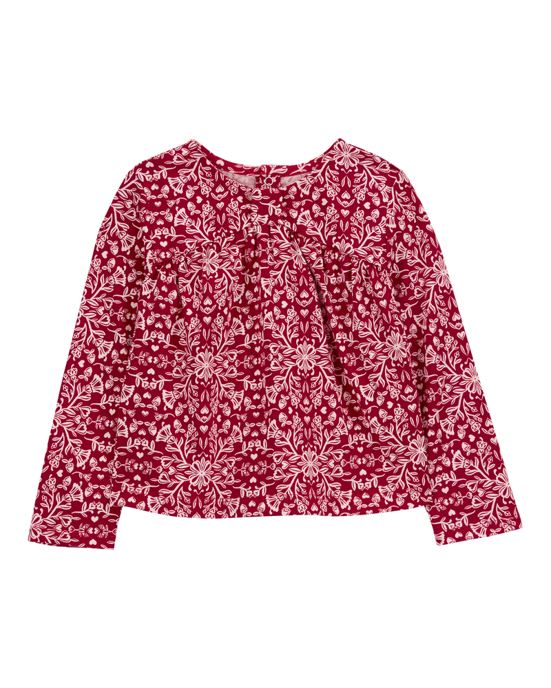 Toddler Floral Jersey Blouse, image 1 of 3 slides