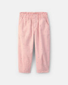 Toddler Girl Floral Twill Pull-On Pants - Pink, image 1 of 4 slides
