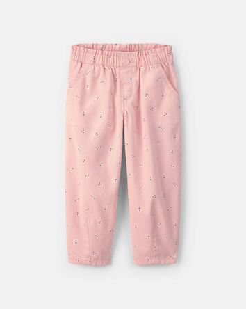 Toddler Girl Floral Twill Pull-On Pants - Pink, 