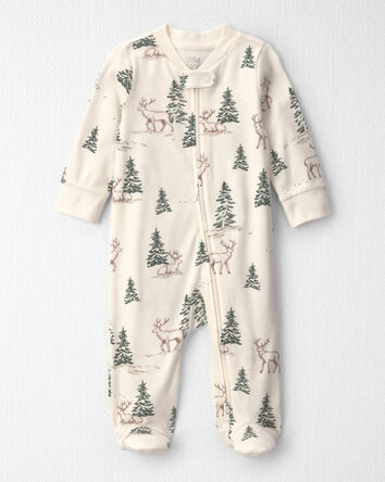 B&eacute;b&eacute; - Grenouill&egrave;re en coton biologique &agrave; motif For&ecirc;t de rennes, 