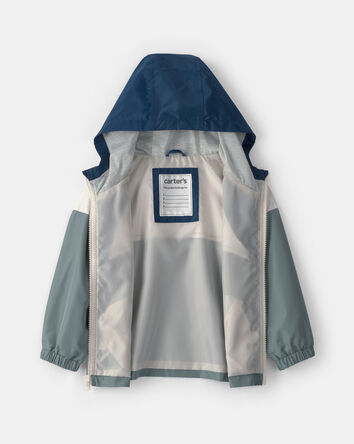 Toddler Boy Colurblock Windbreaker- Blue/Green, 