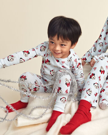 Toddler 2-Piece Disney Mickey Mouse Christmas 100% Cotton Snug Fit Pyjama Set - Blue, 