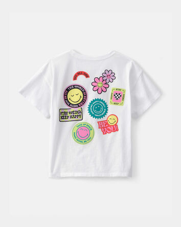Girls Floral  Graphic Tee - White, 