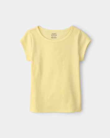 Girls Rib Top - Yellow , 