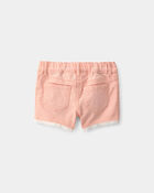 Baby Girl Eyelet Trim Twill Shorts - Peach, image 2 of 4 slides