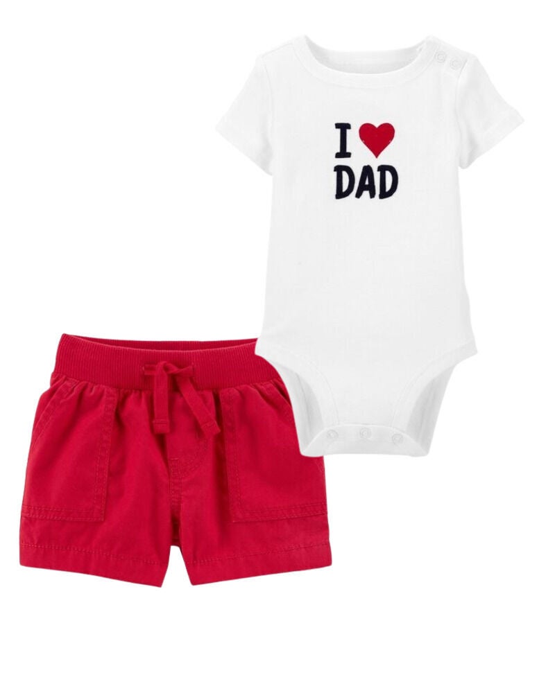 Multi Baby 2 Piece I Love Dad Bodysuit Short Set Carter s Oshkosh Canada