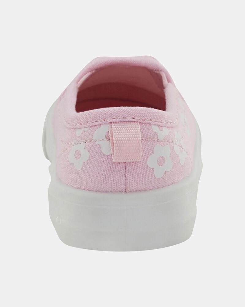 Tout-petit Espadrilles fleuries &agrave; enfiler - Rose, image 3 sur 7 diapositives