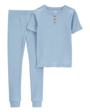 Kid 2-Piece Ribbed Cotton Blend Pyjamas, 