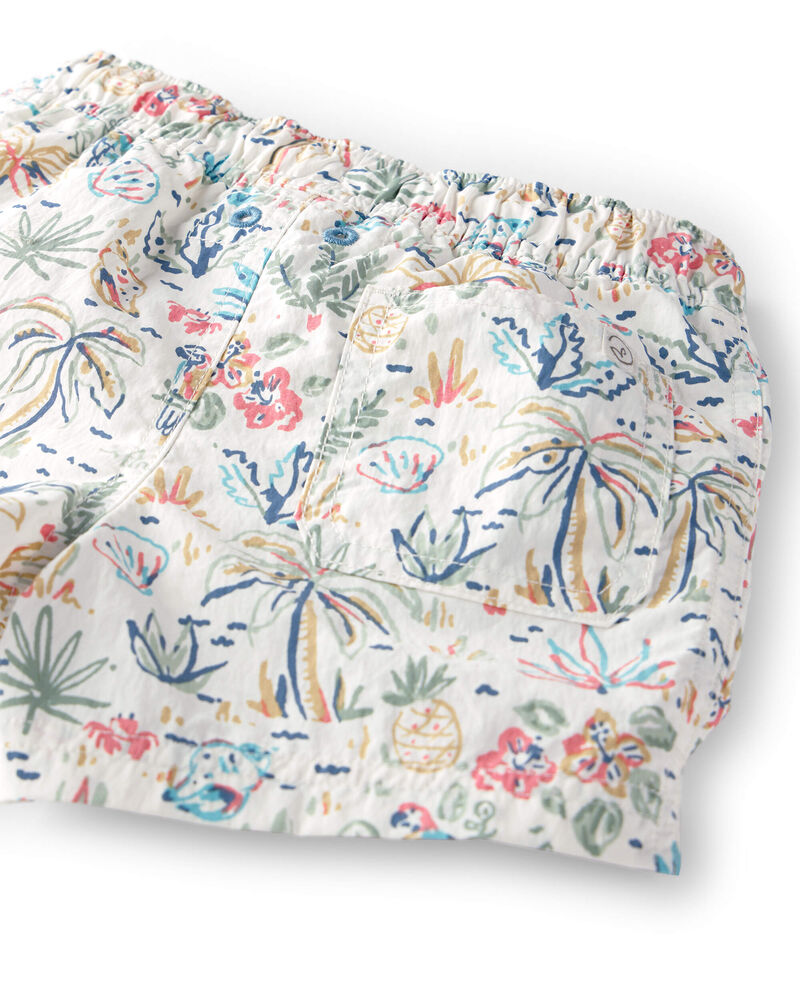Toddler Boy Recycled Swim Trunks in Tropical Paradise Print, image 3 of 5 slides