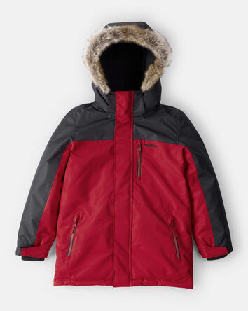 Garçons - Manteau d'hiver à capuchon pour garçon - Rouge, 